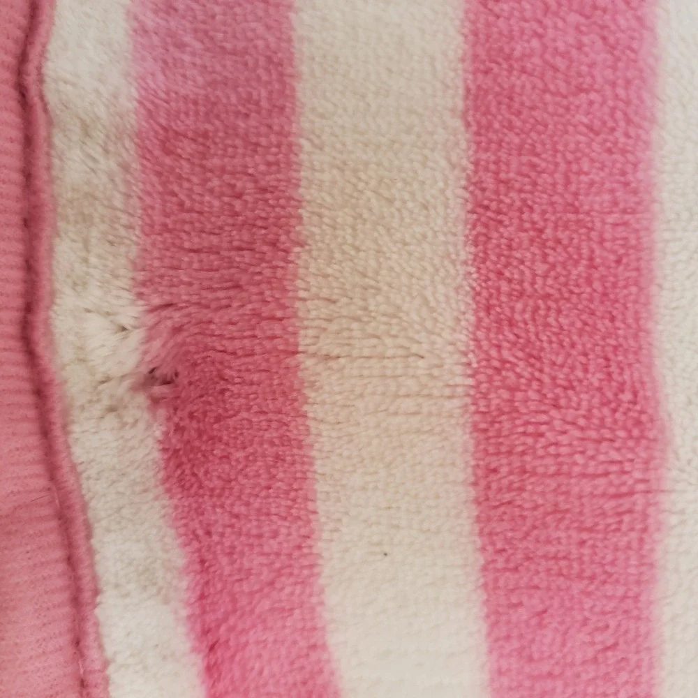 Hello kitty sanrio Brown‎ fleece pink Striped print blanket I Love You Vintage